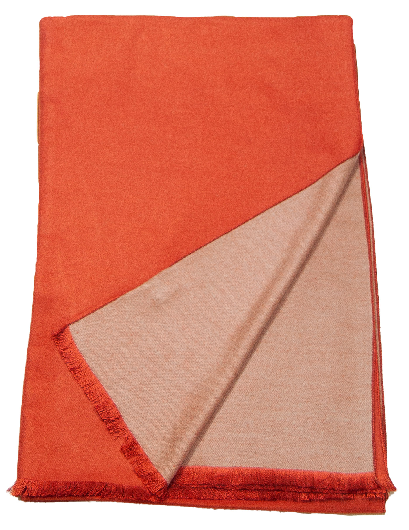 étole chale réversible orange et beige pour femme