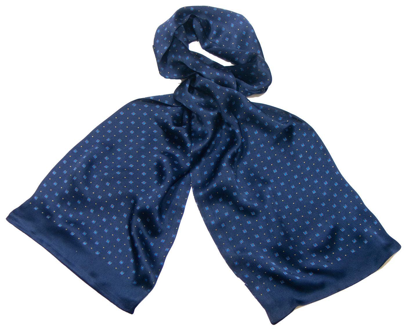 foulard soie homme bleu marine émilien