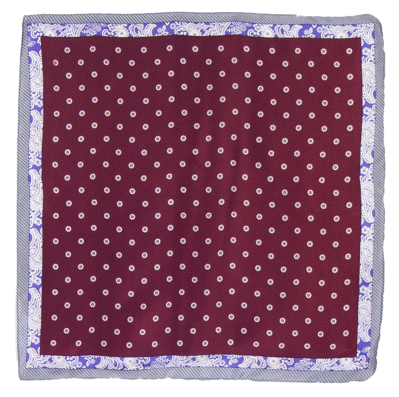 Foulard en soie carré bordeaux Loriane 50 cm