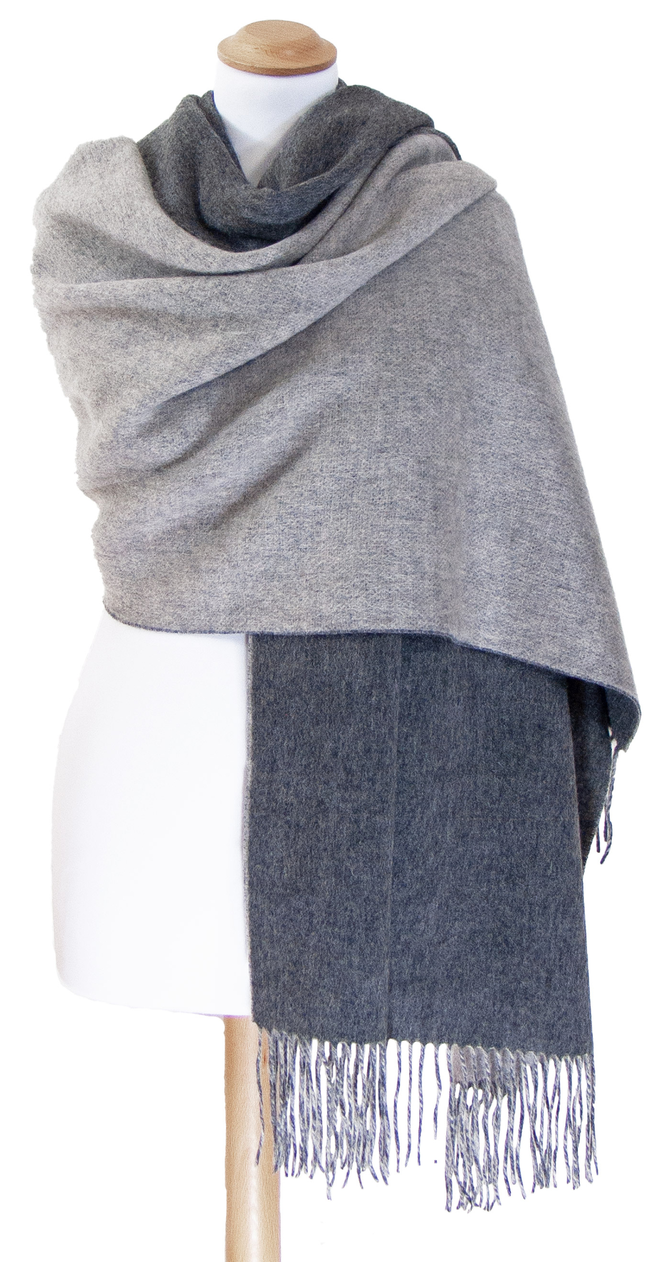 etole femme laine anthracite gris réversible