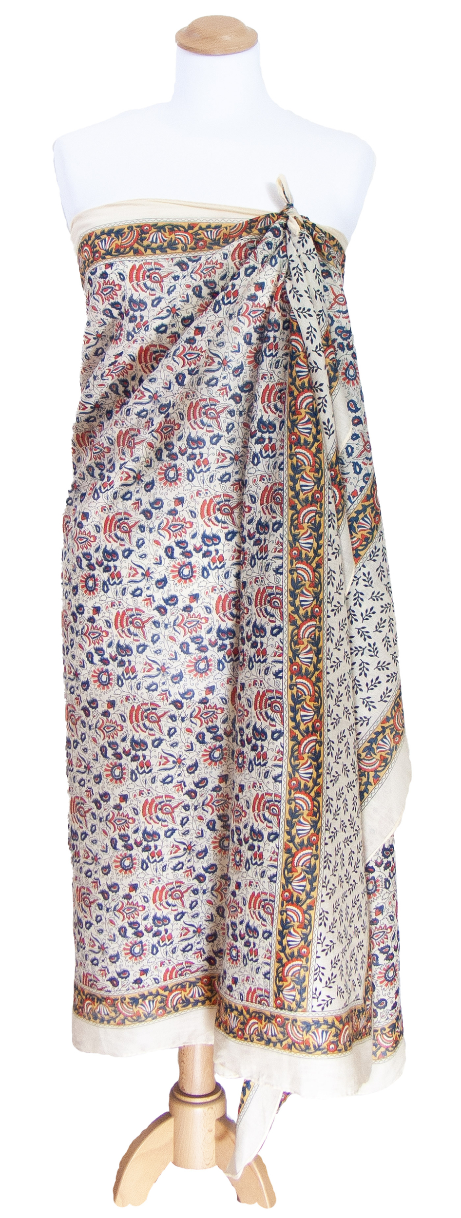 pareo foulard bleu pour femme imprimé traditionnel indien  Indiana