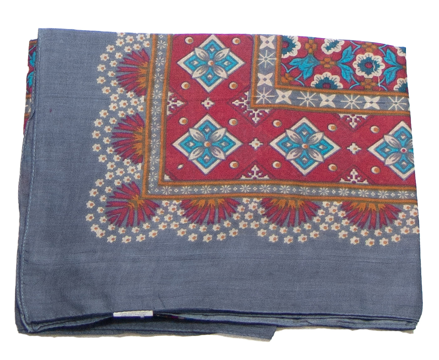 foulard femme paréo coton indien traditionnel gris Chana