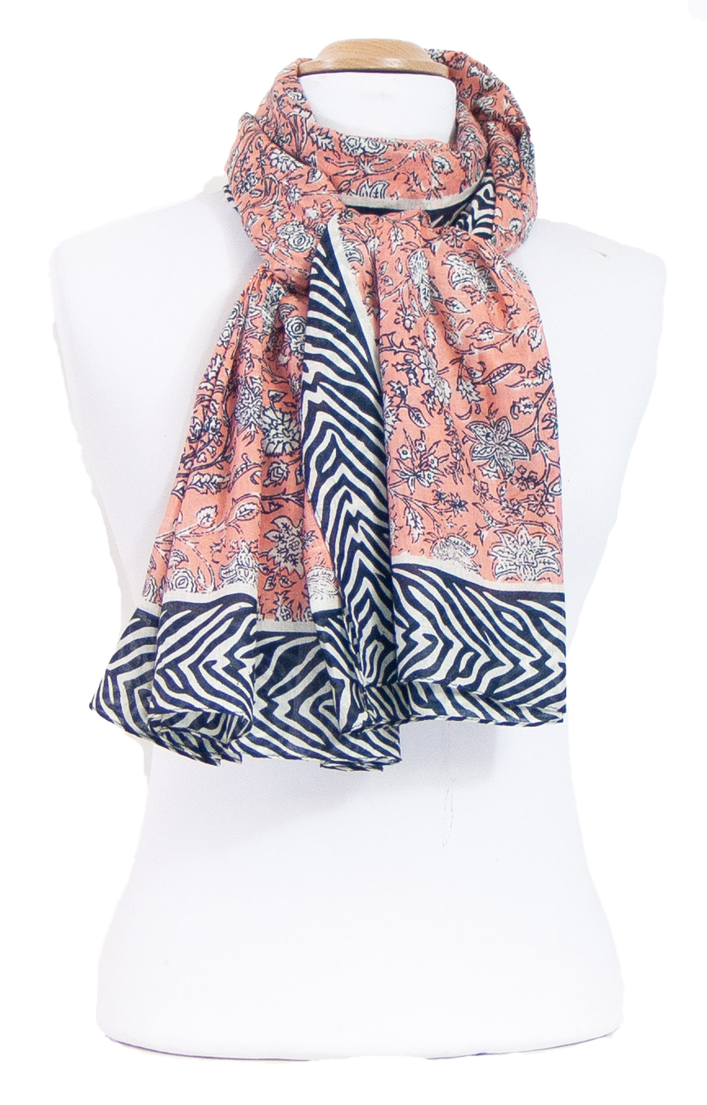 Foulard chèche paréo rose Tanara