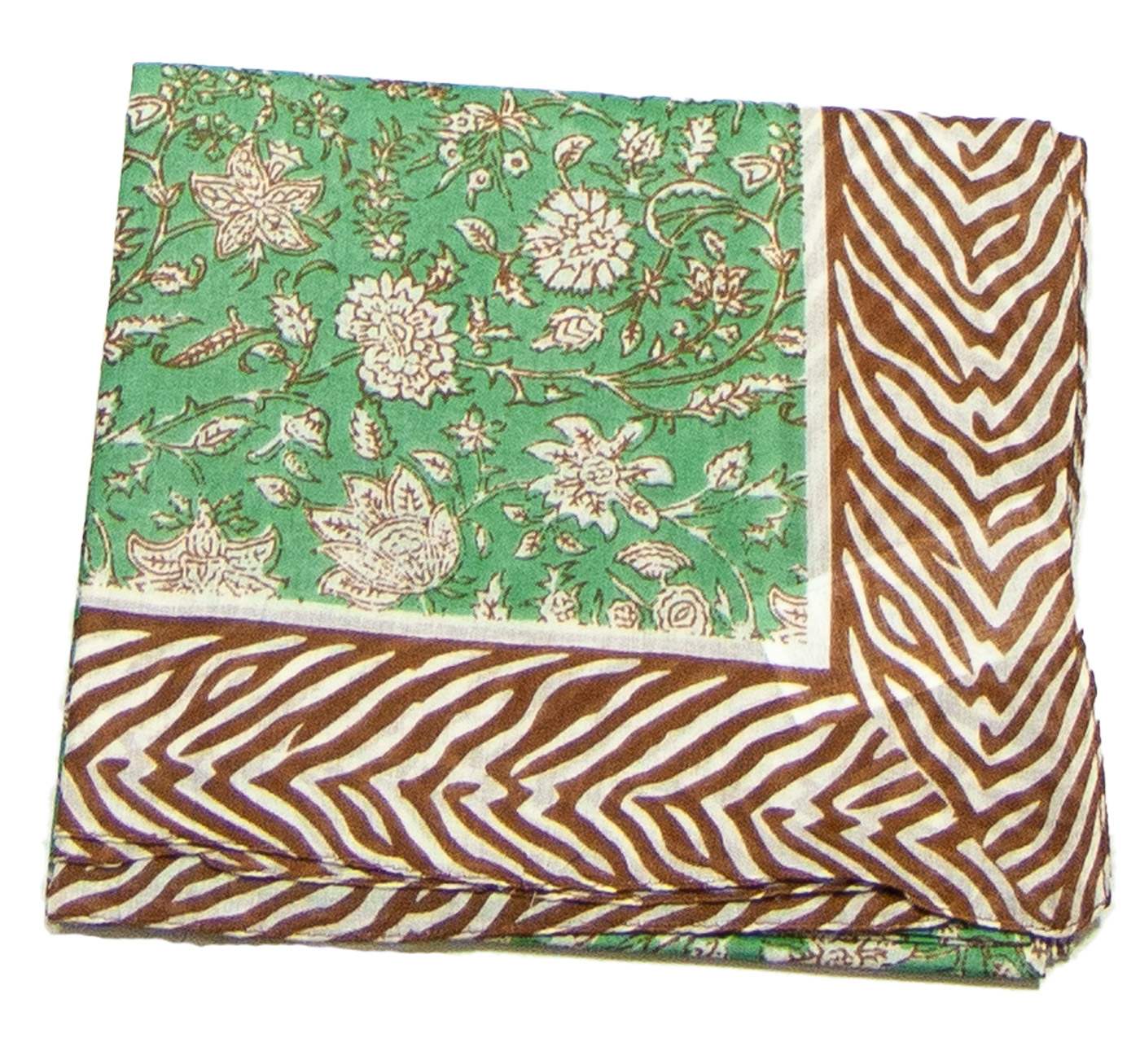 foulard femme paréo coton indien traditionnel vert Tanara
