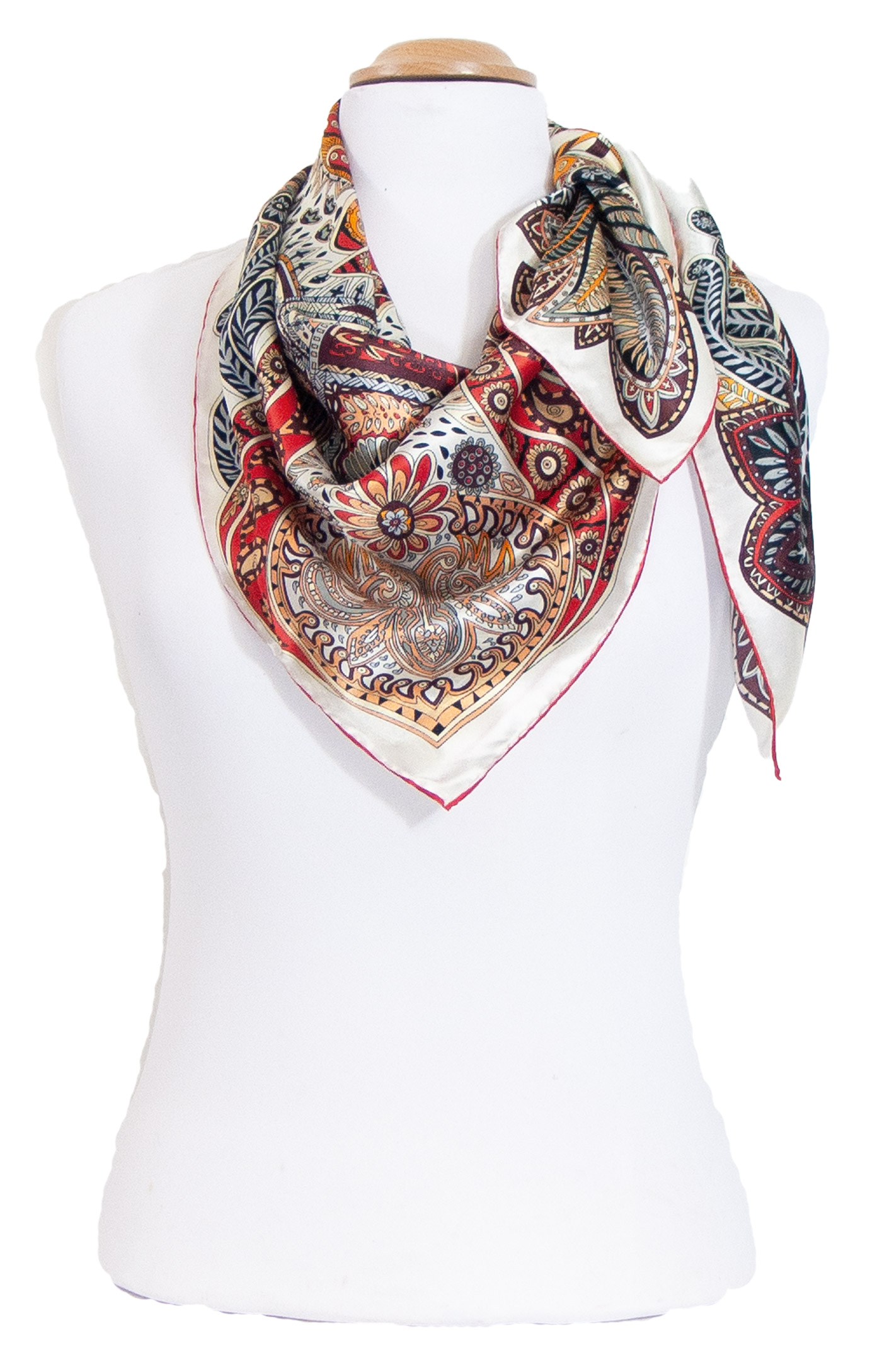 carré en soie foulard femme rouge Esha