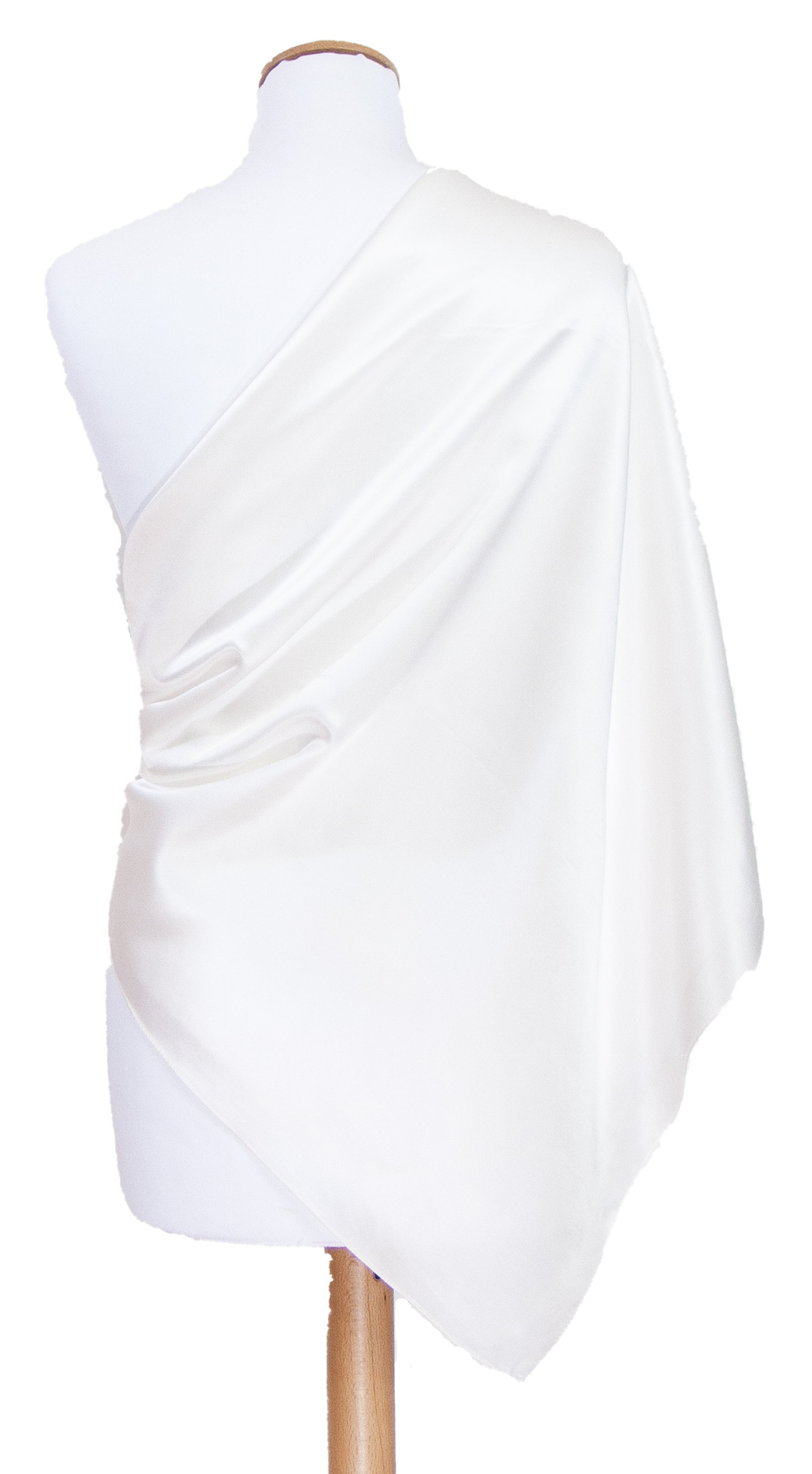 carré en soie foulard femme blanc uni 110 cm