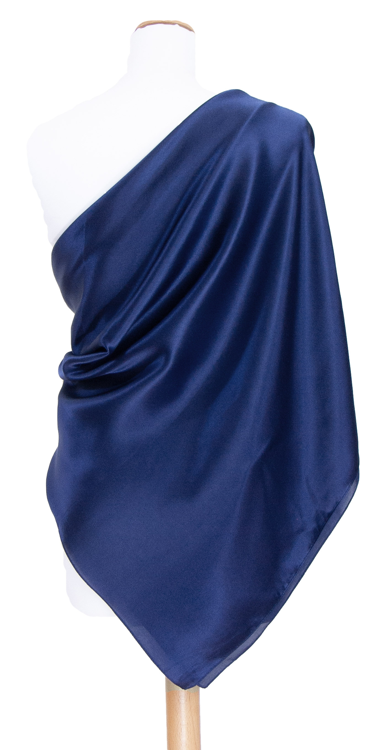 Foulard carré en soie bleu marine 110 cm