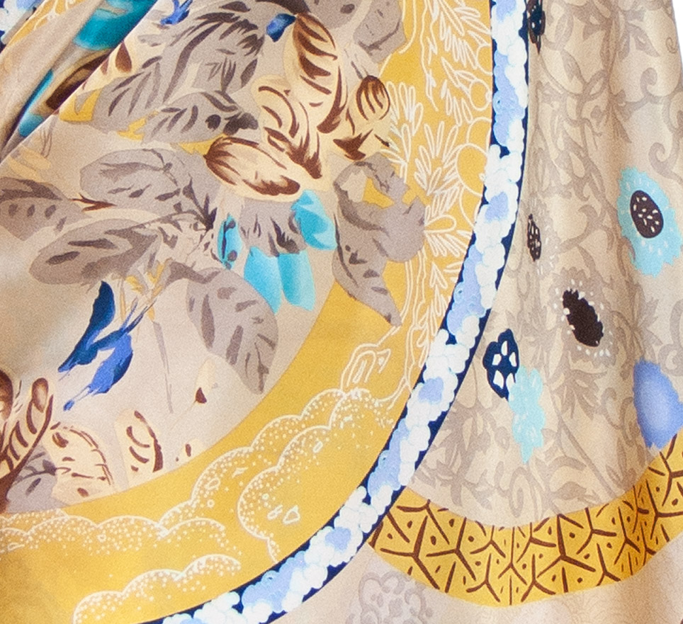 foulard carré soie beige 110 cm pour femme Adèle