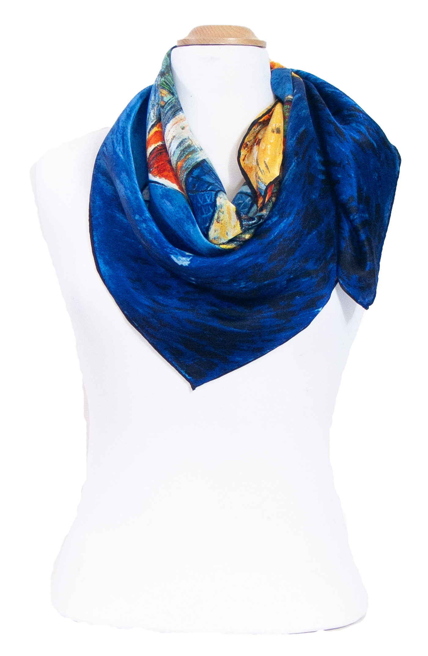 foulard carré en soie  tableau Eglise d’Auvers sur Oise Van gogh