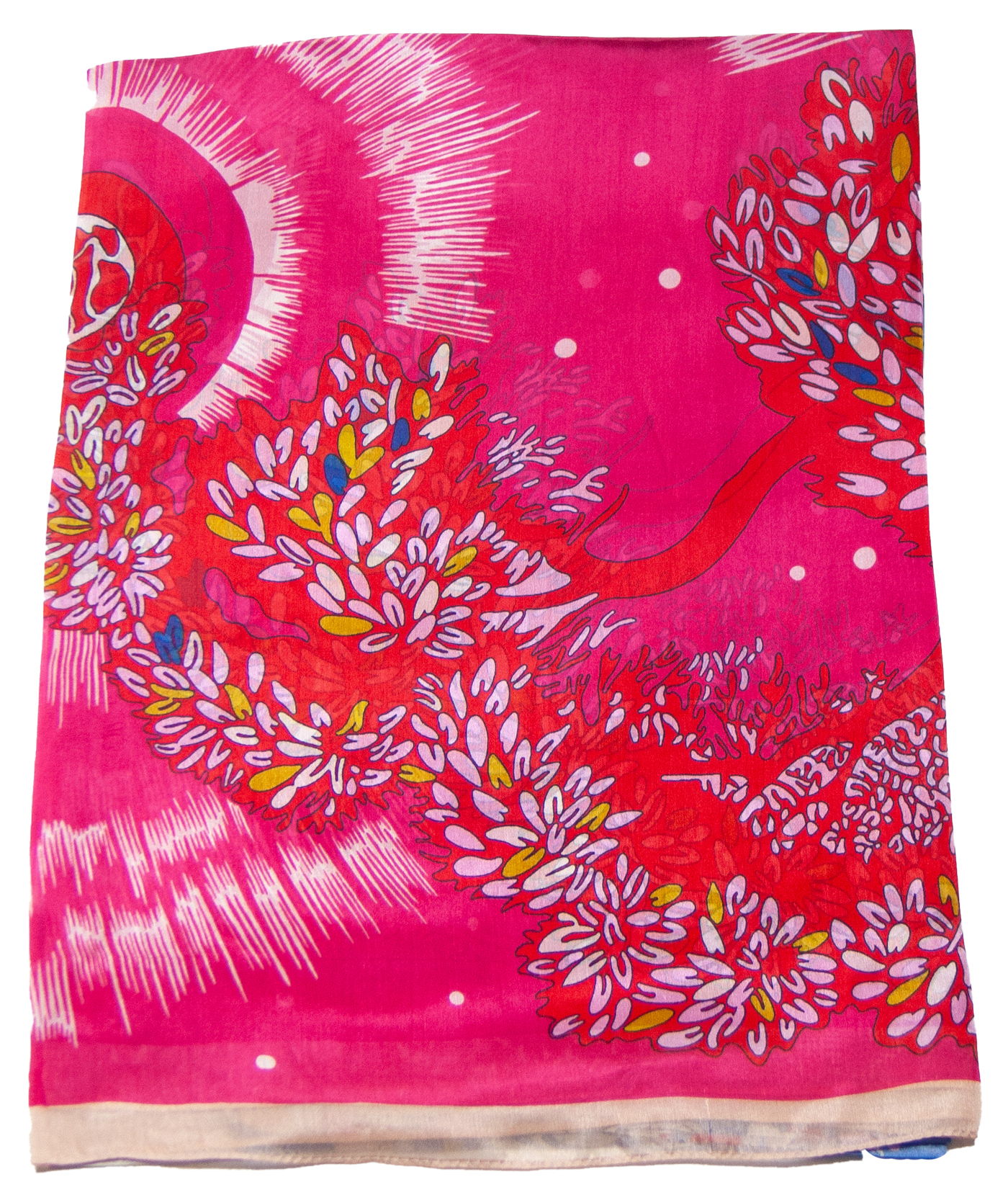 etole en soie fushia pour femme Saori
