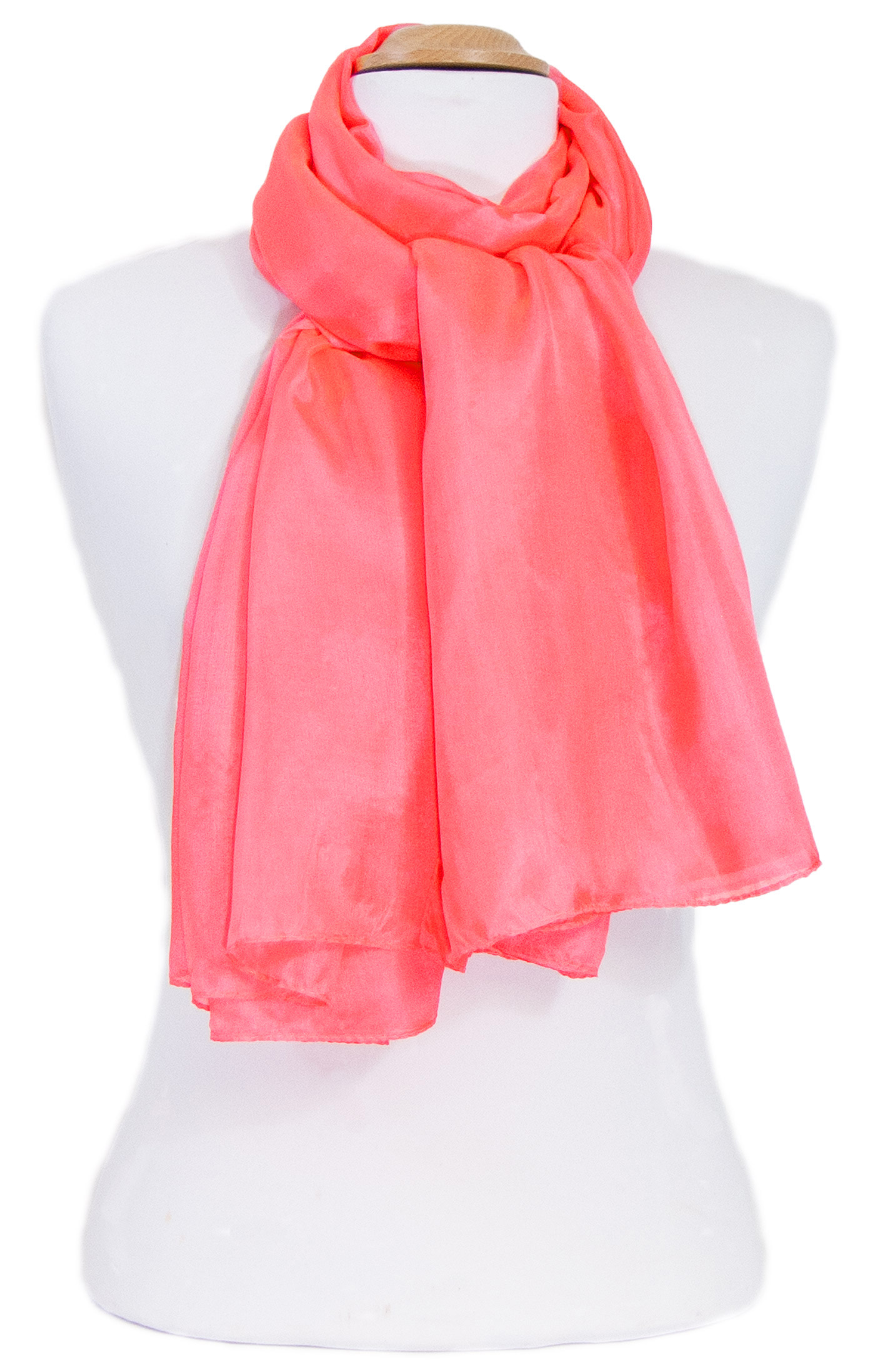 etole femme en soie corail rose