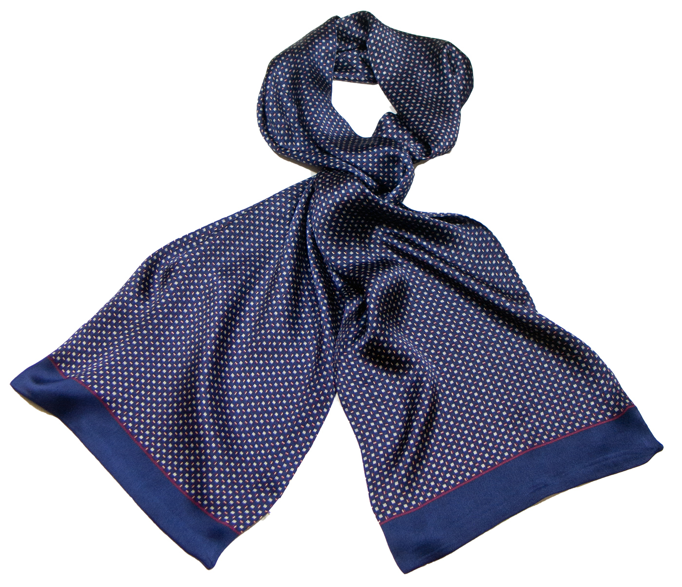 Foulard Soie Homme Ascot Soie Made IN Italy Homme Cashe Avec Céleste Bleu