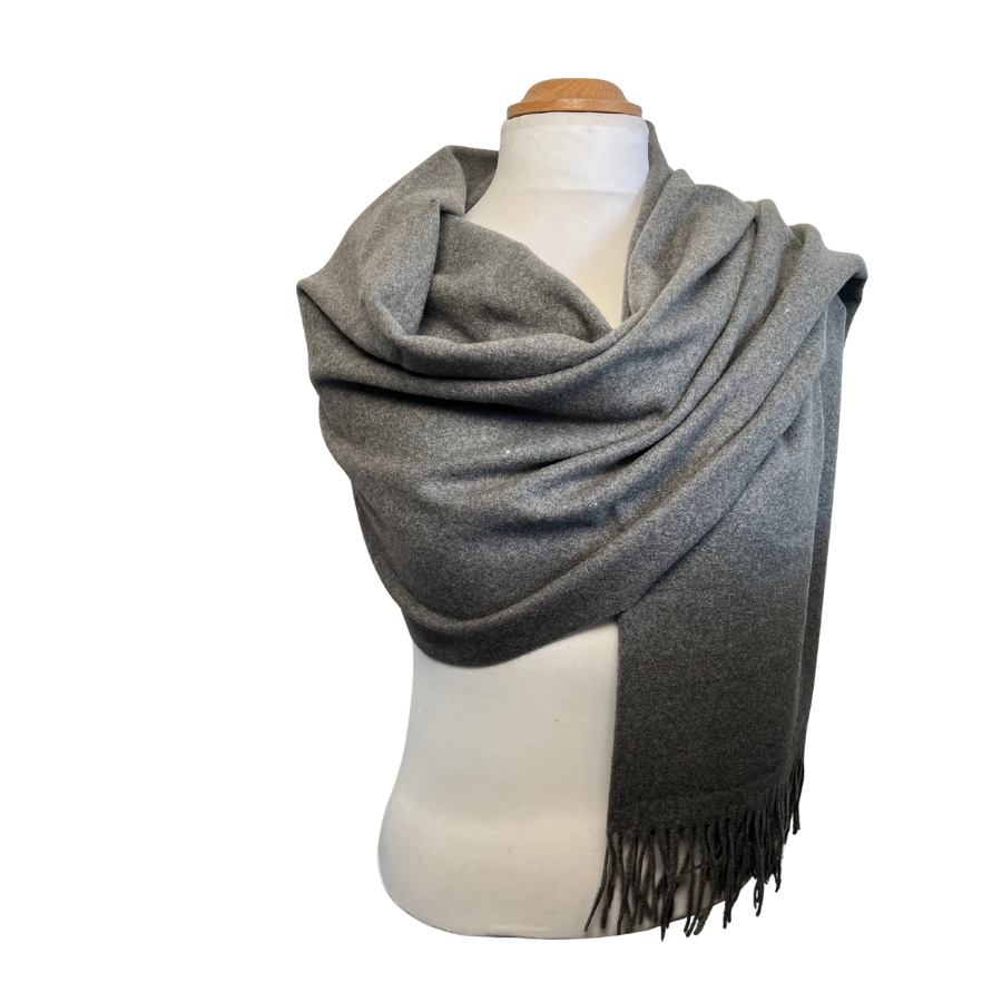 Etole Epaisse Cachemire Laine Gris Foncé