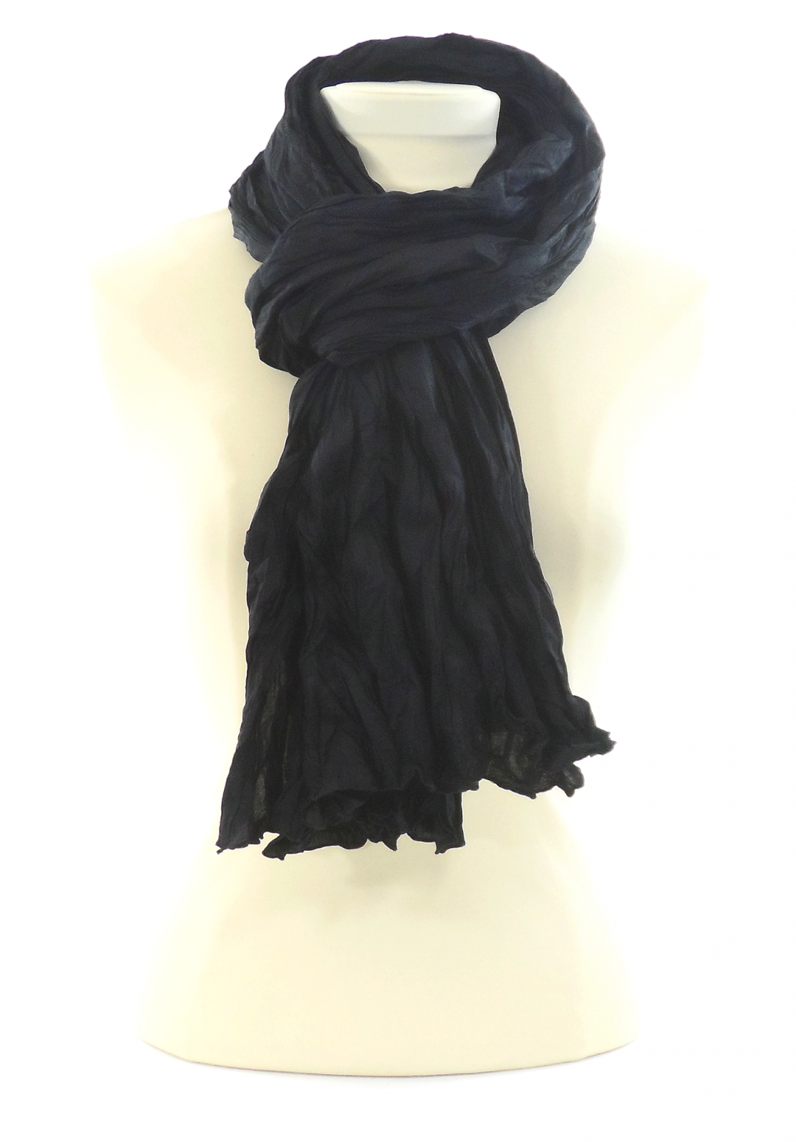 chèche coton froissé noir CC30 1