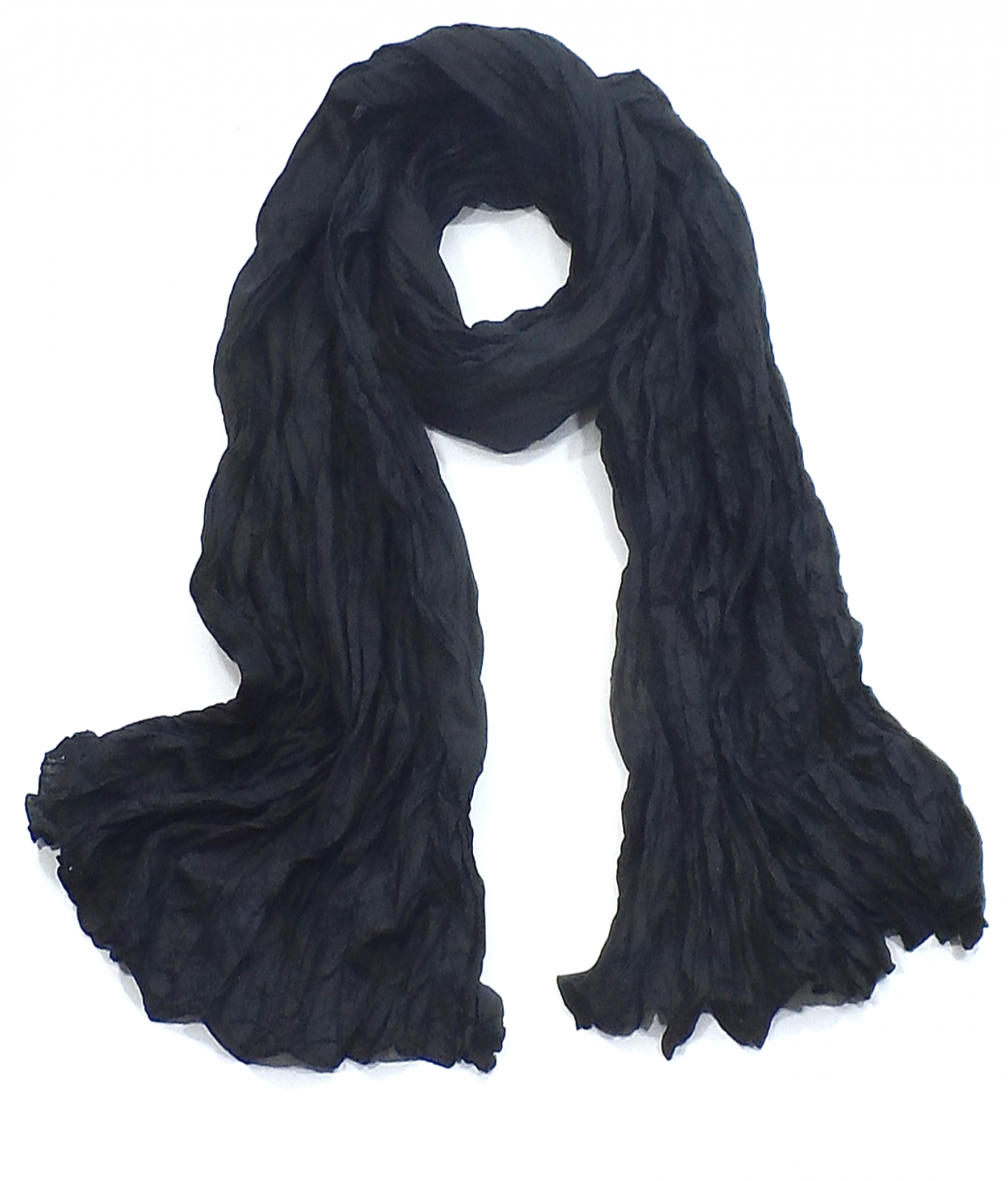 chèche coton froissé noir CC30 4