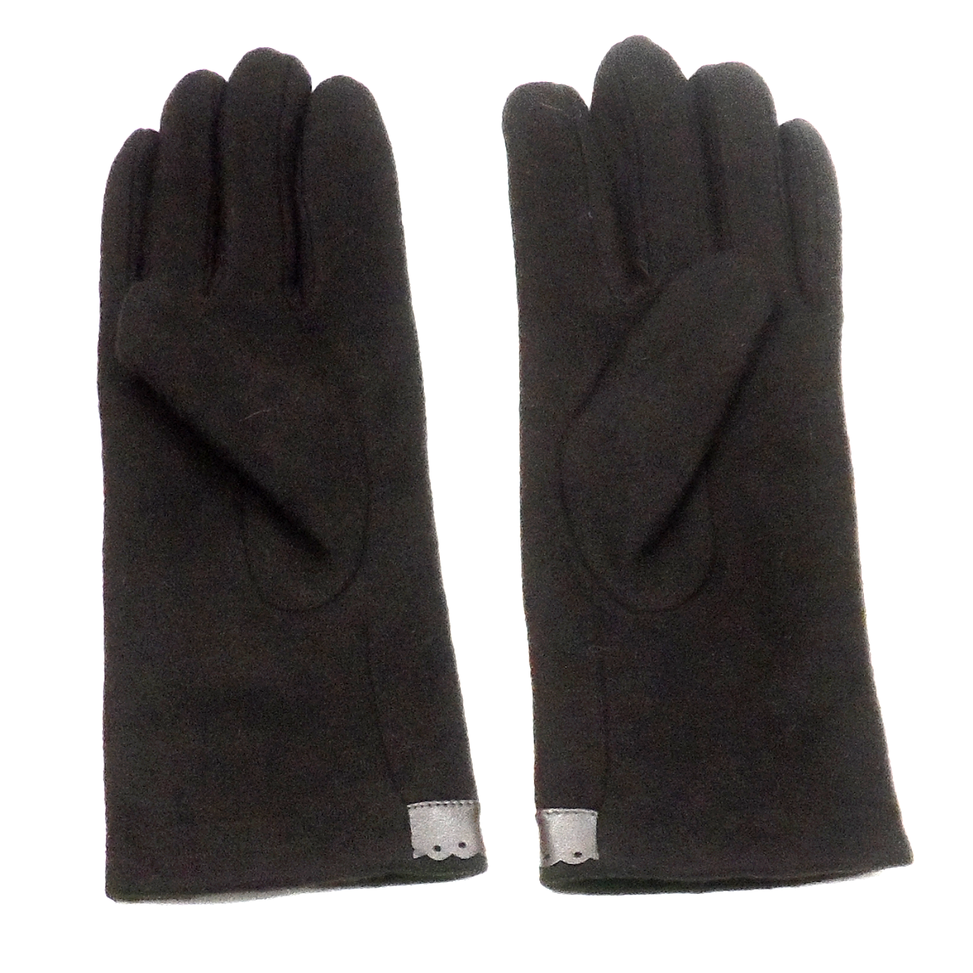 gants laine galon cuir fleur CHOCOLAT  GL35 2