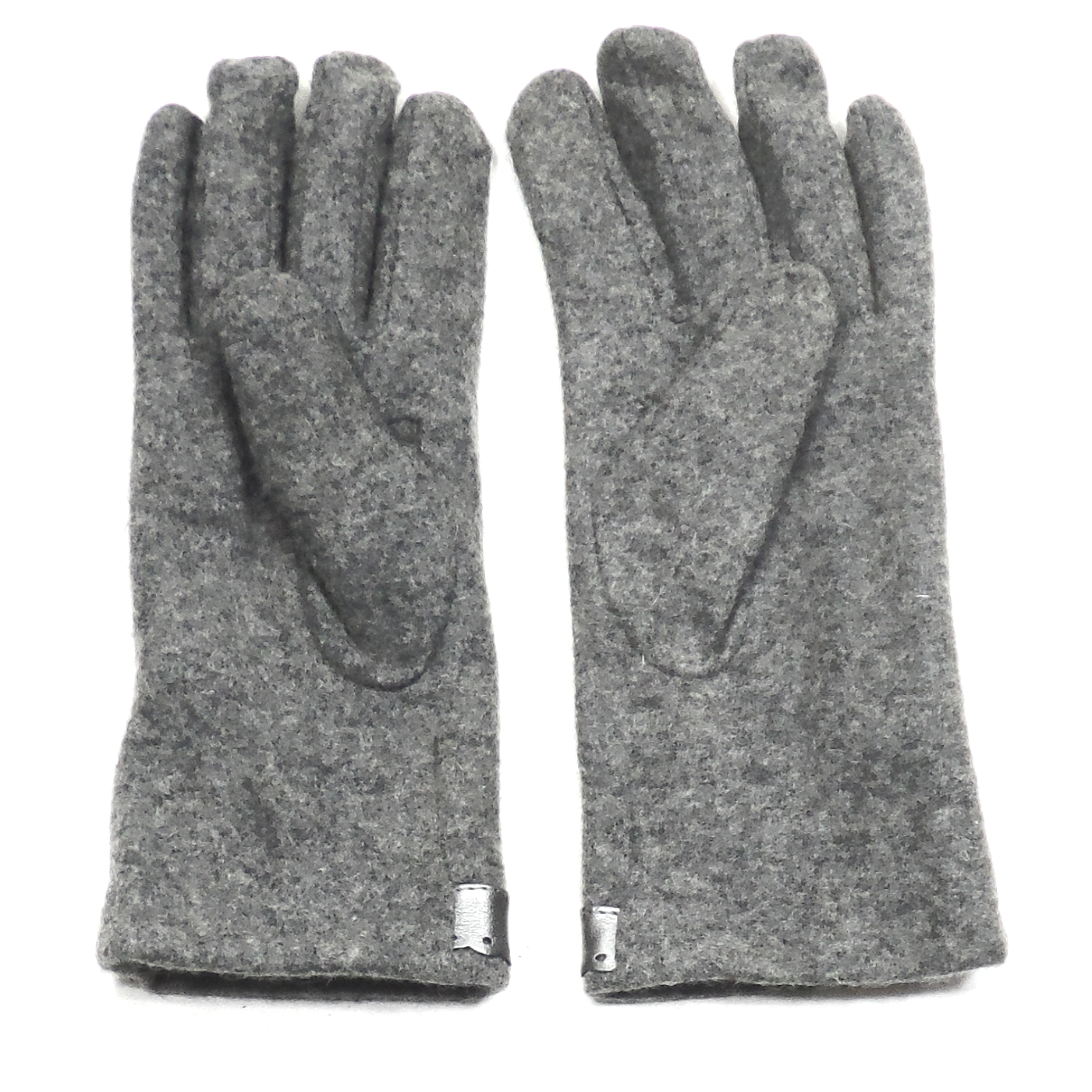 gants laine galon cuir fleur gris GL39 2