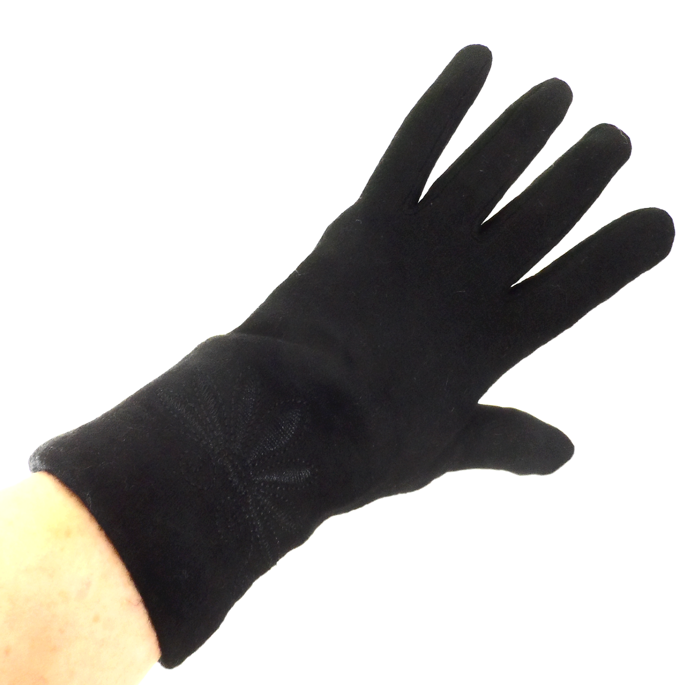 gants laine brodés noir GL28 3