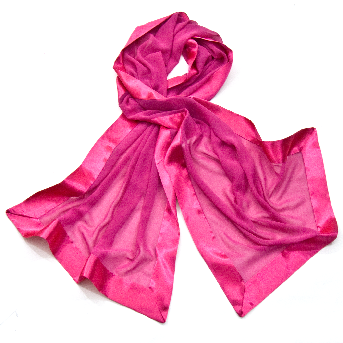 Etole soie satin rose magenta  bordures fushia ETSS47 1