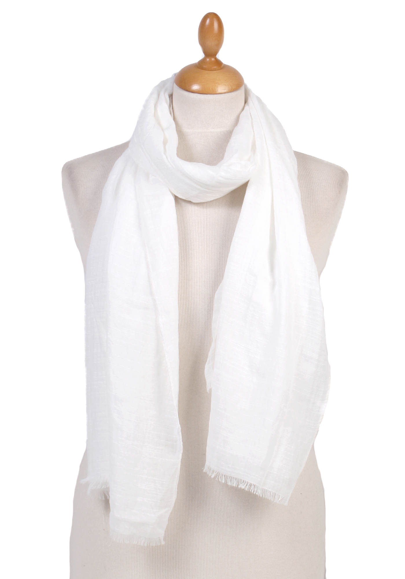 Foulard chèche blanc lin coton premium