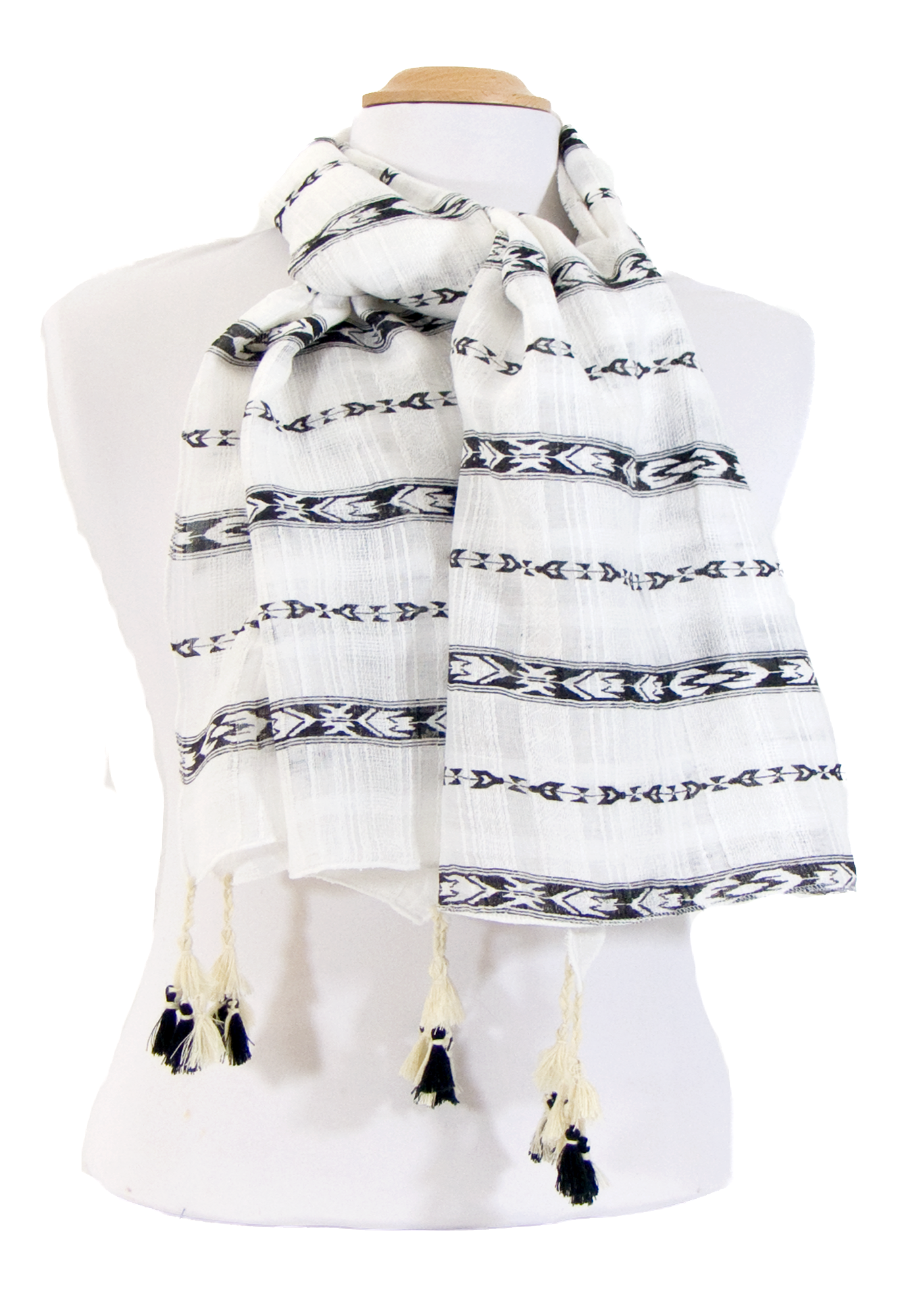 poncho chèche noir frises pompons POE-FAN 09 1