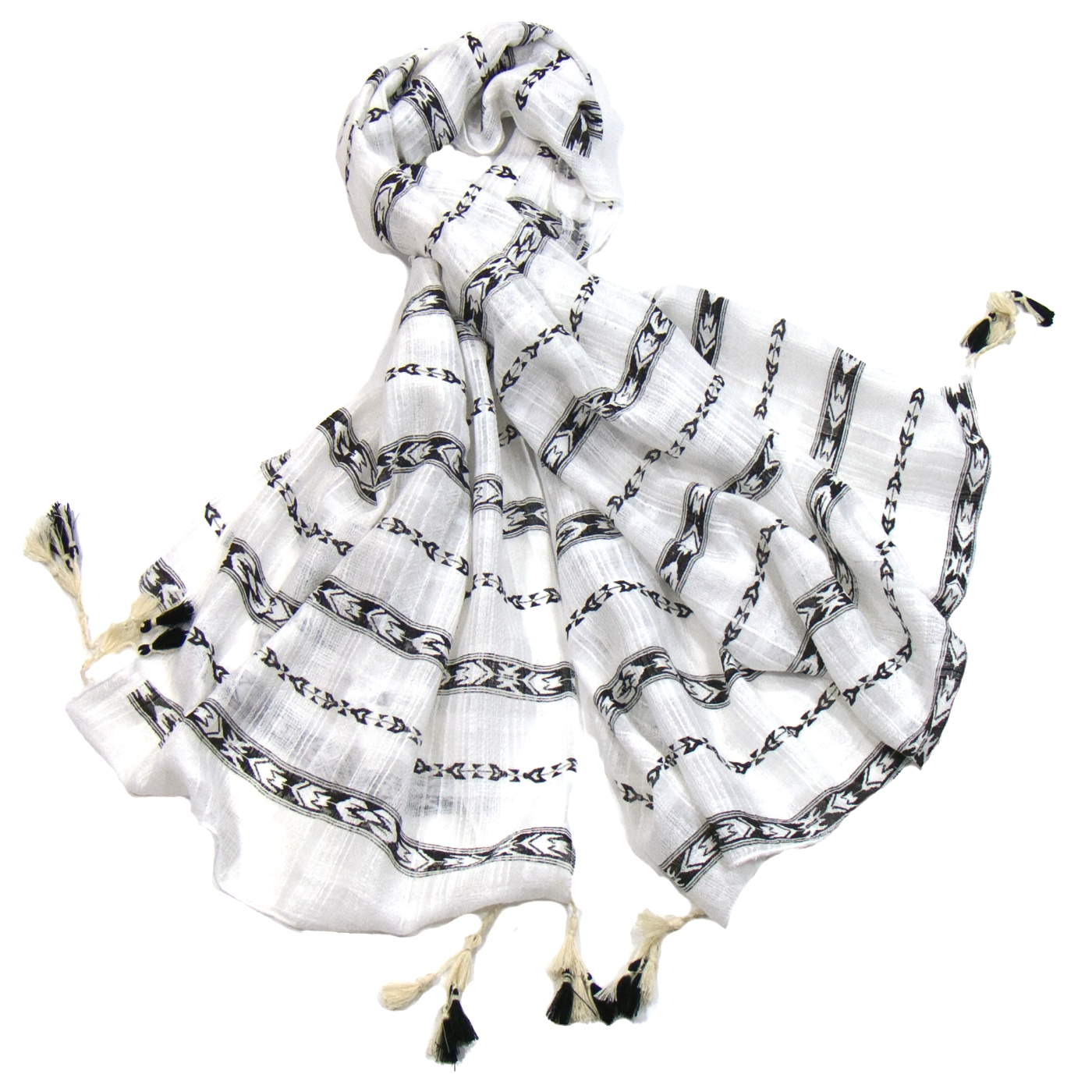 poncho chèche noir frises pompons POE-FAN 09 5 (2)