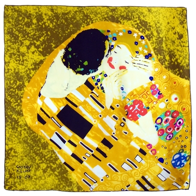 Carré de soie artysilk Gustave Klimt Le baiser détail