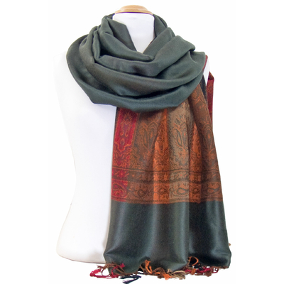étole gris pashmina motifs 2