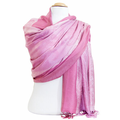 étole pashmina rose motifs 5