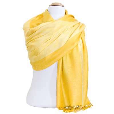 étole pashmina jaune motifs 5