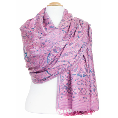 étole femme pashmina rose baroque 1