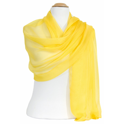 étole jaune mousseline de soie