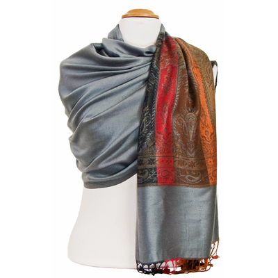 etole femme gris pashmina motifs