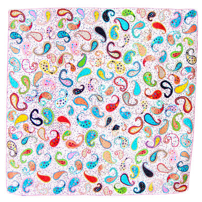 foulard en soie carre de soie rose cachemire