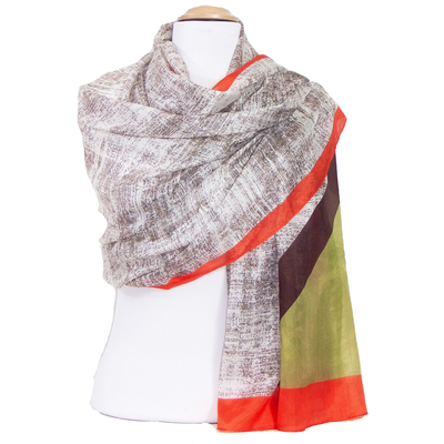 étole femme soie orange Enara