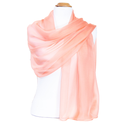 Etole femme mousseline de soie pêche
