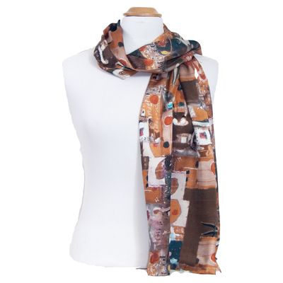 foulard écharpe soie femme beige Arlène