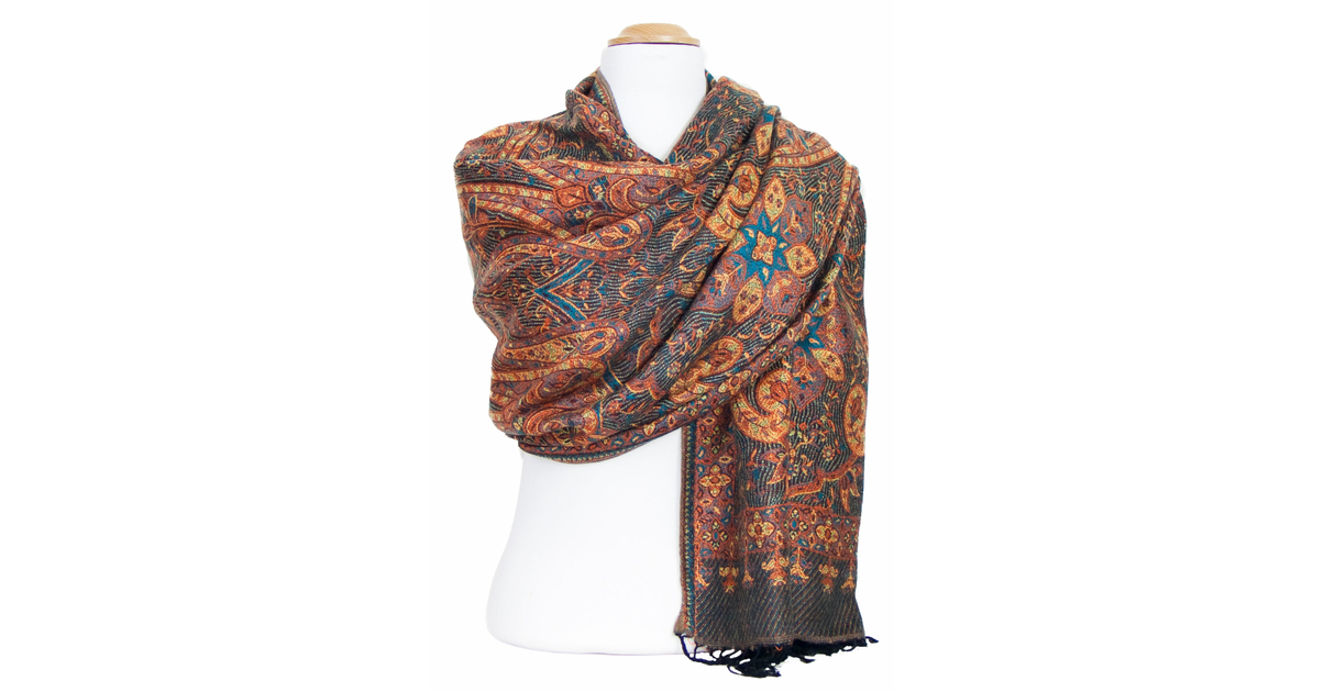 Écharpe pashmina corail : châle de mariage orange en viscose - Canada