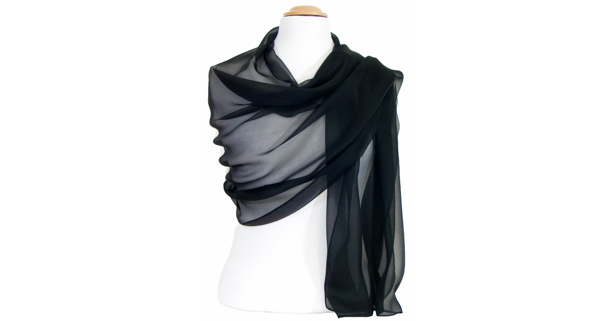 Facultatif Tudung Plaine Perle En Mousseline De Soie Longue écharpe