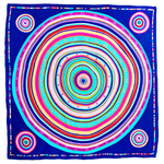 foulard carré de soie bleu cercle 1-min