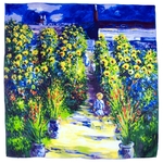 carré de soie la classe Le jardin de Monet à Vétheuil Claude Monet 1-min