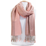étole pashmina rose saumon rayures 3