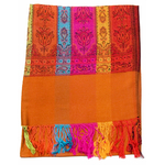 étole orange brique pashmina motifs 1