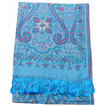 étole pashmina bleu turquoise baroque 1