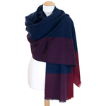 etole cachemire laine marine carreaux celia 5