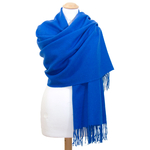 étole laine bleu vif 2
