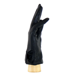 gants cuir noir noeud poignet femme 2