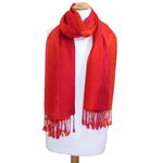 étole pashmina rouge orange motifs 2