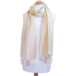 étole pashmina  écru motifs 2