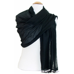 étole foulard noir soie fine Alex  2